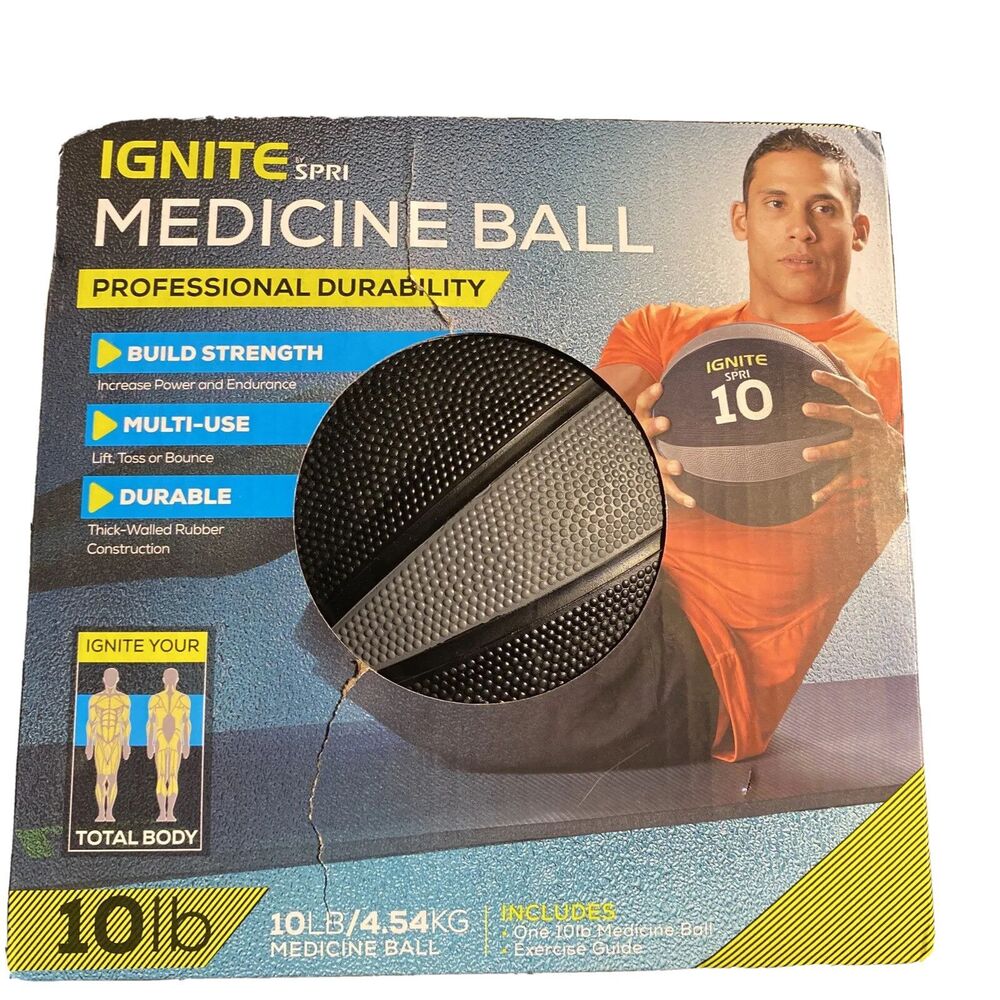 Ignite by SPRI Medicine Ball - 10 lbs New Workout Fitness Weight